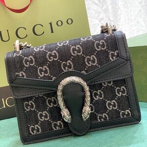 Gucci Black GG Canvas Dionysus Mini Shoulder Bag